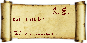 Kuli Enikő névjegykártya