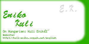 eniko kuli business card